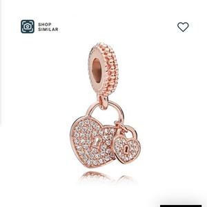 Pandora Love Locks Dangle Charm, Clear Cubic Zirconia, Rose Gold-Plated